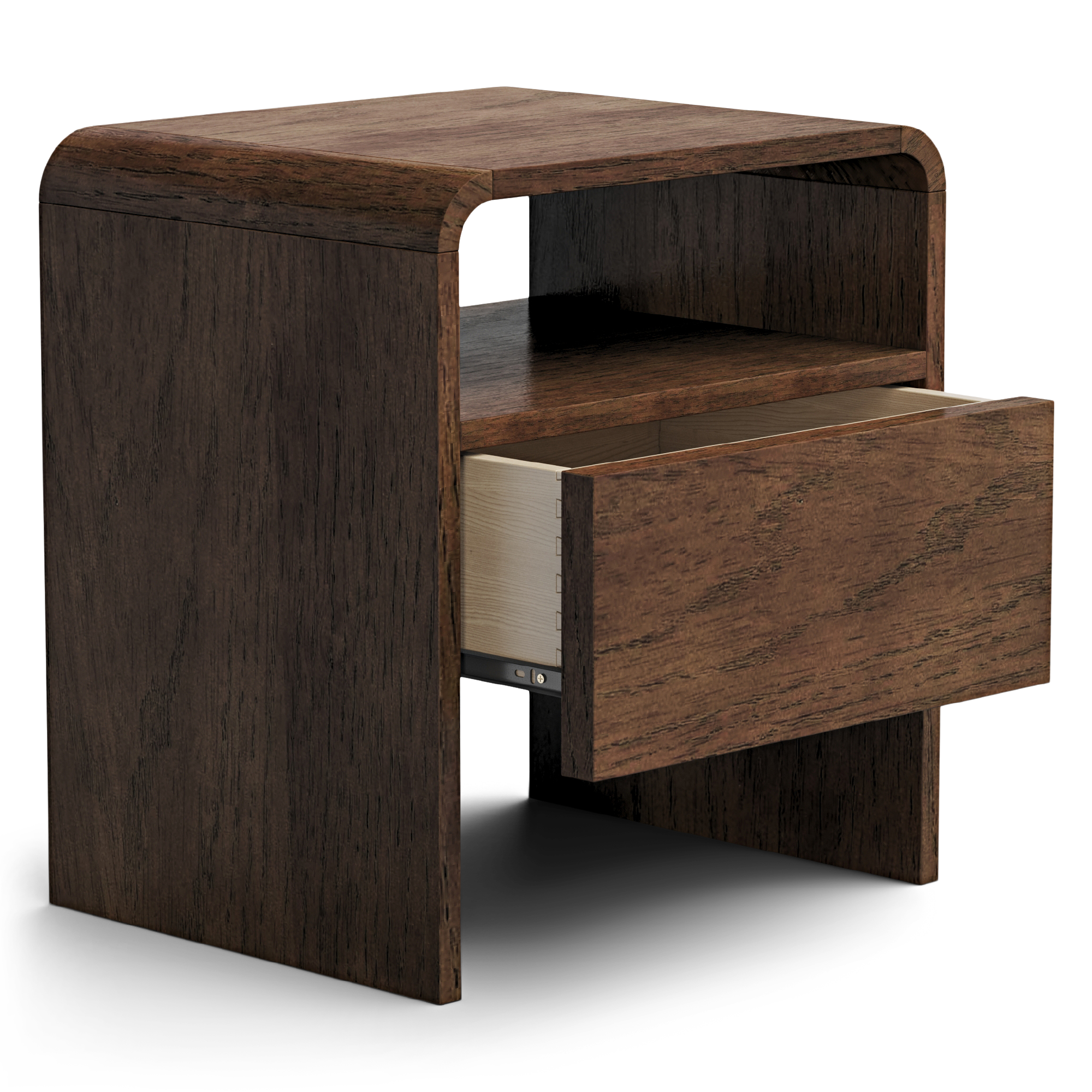 Pebble Solid Wood Walnut Nightstand